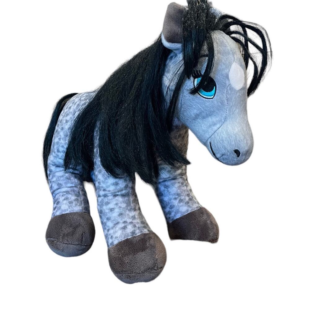 Build-A-Bear Gray & Black Appaloosa Horse Plush 14” Stuffed Animal Toy